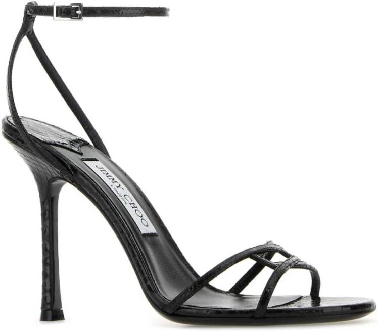 Jimmy Choo Zwarte leren Leo sandalen