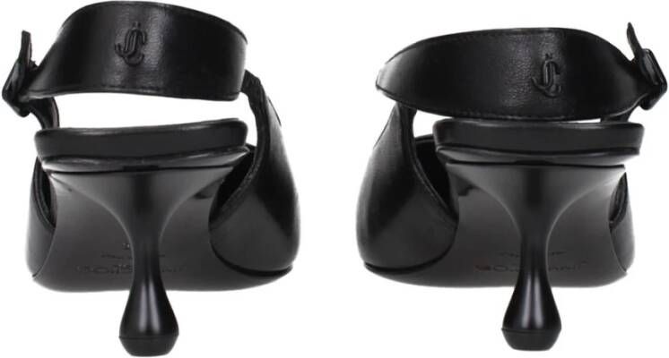 Jimmy Choo Zwarte Leren Platte Sandalen