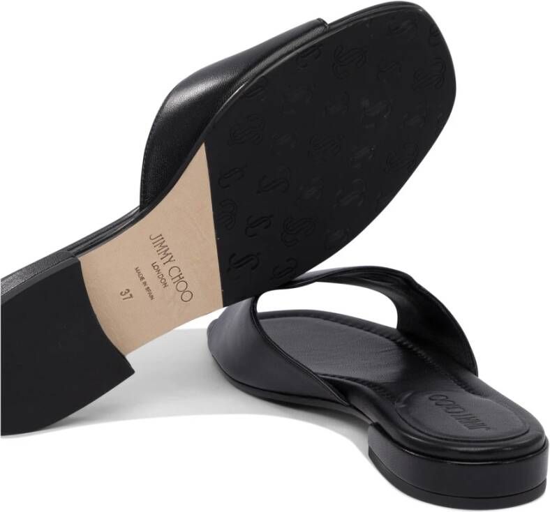 Jimmy Choo Zwarte Leren Sandalen Verhogen Stijl