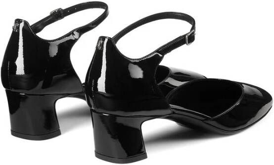 Jimmy Choo Zwarte leren schoenen met gespsluiting en enkelbandje