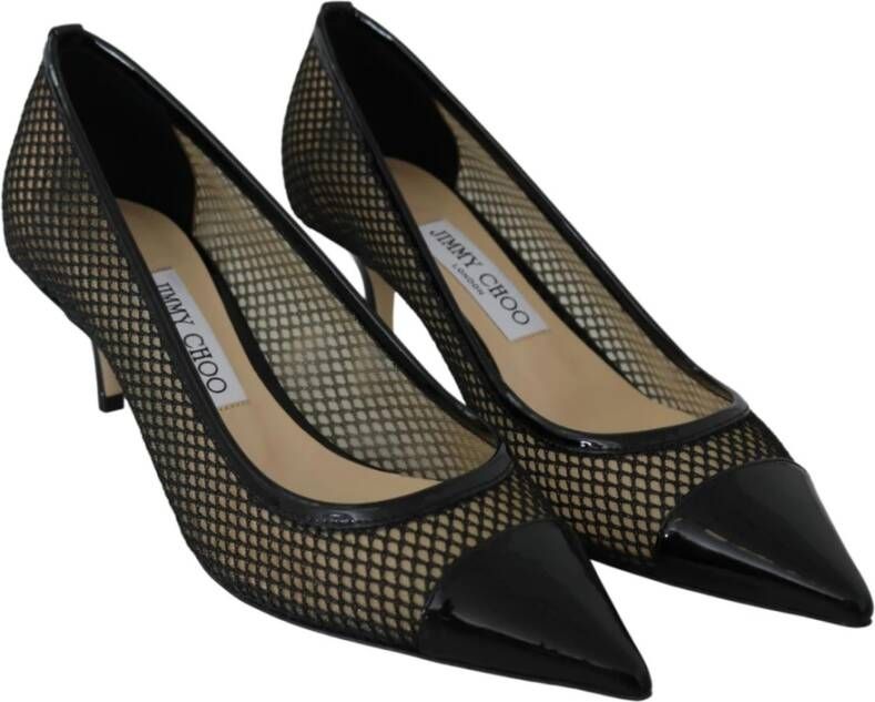 Jimmy Choo Zwarte Mesh Pumps 2-inch hak Zwart Dames