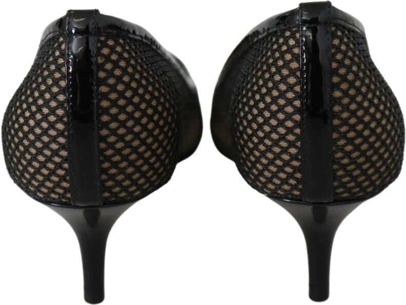 Jimmy Choo Zwarte Mesh Puntige Neus Pumps Black Dames