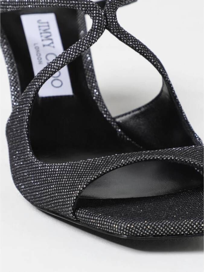 Jimmy Choo Zwarte PeepToe Hakken Sandalen