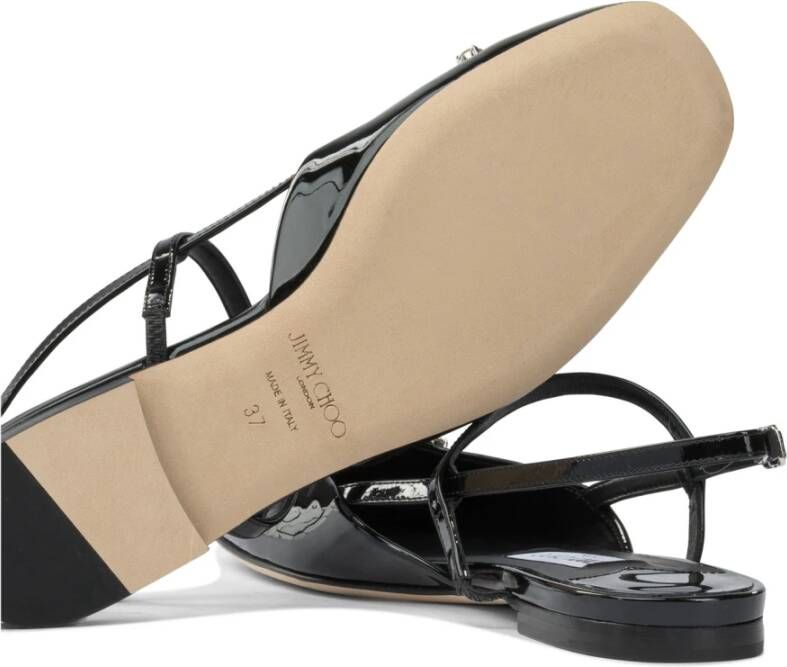 Jimmy Choo Zwarte sandalen met kristalversierde band