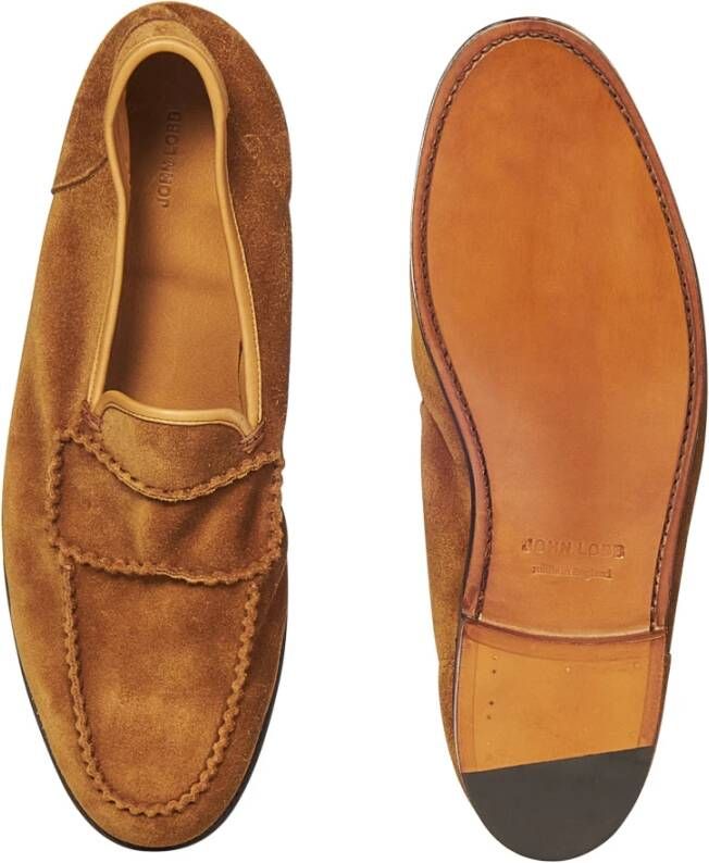 John Lobb Bruine Suède Loafers