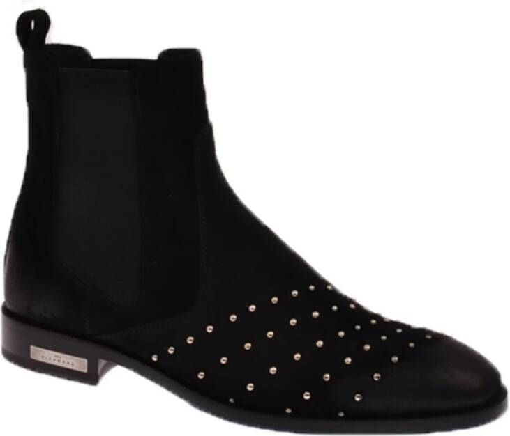 John Richmond Leren enkellaarzen met studs Black Heren