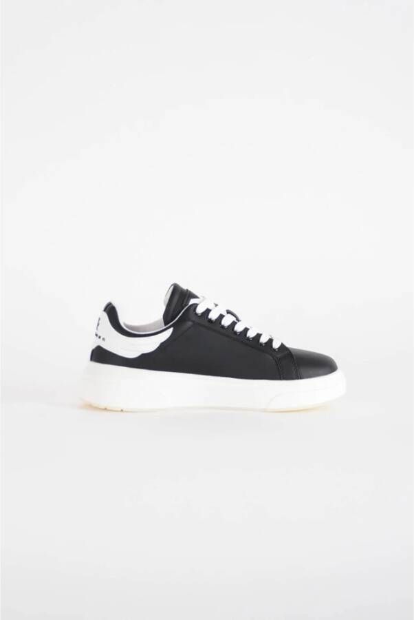 John Richmond Leren sneakers met vetersluiting Zwart Dames