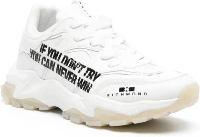 John Richmond Heren Sneakers met Bedrukte Slogan Wit Heren