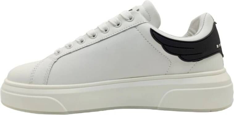 John Richmond Witte Leren Sneakers met Rubberen Achterkant Wit Heren