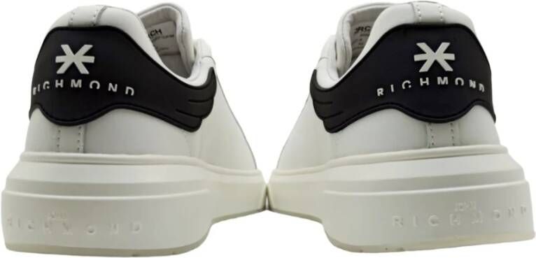 John Richmond Witte Leren Sneakers met Rubberen Achterkant Wit Heren