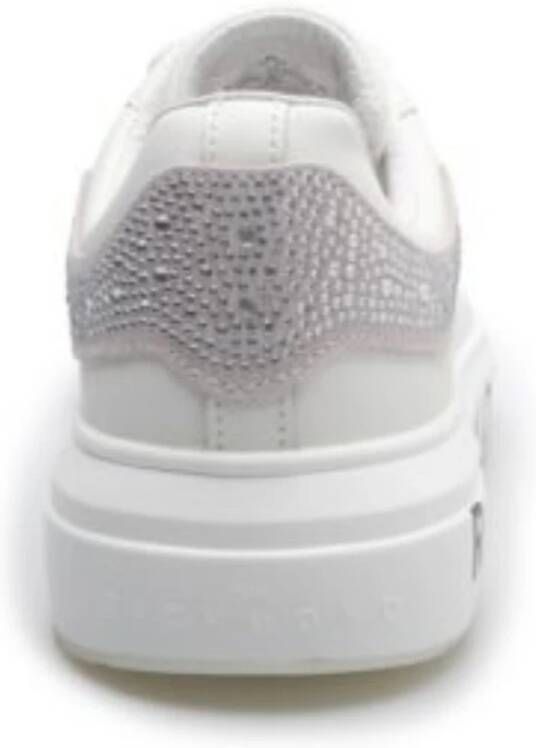 John Richmond Witte leren sneakers met logodetails