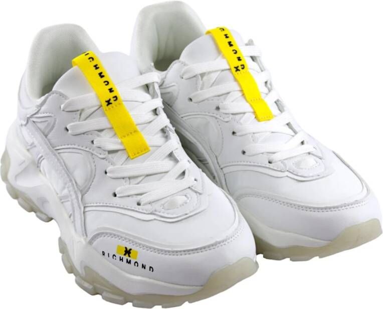 John Richmond Witte Leren Sneakers White Heren