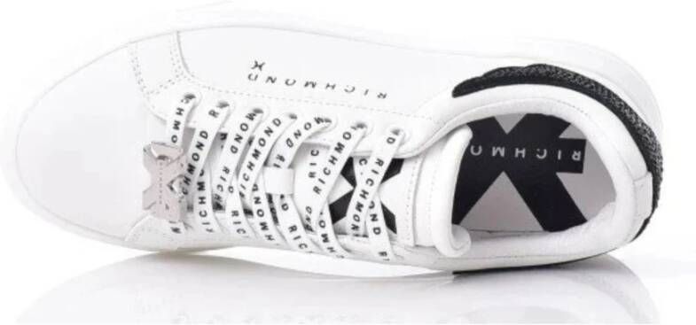John Richmond Witte zwarte leren sneakers voor vrouwen