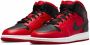 Nike Air Jordan 1 Mid Reverse Bred (2021) (GS) 554725-660 BRED Zwart Rood Schoenen - Thumbnail 7