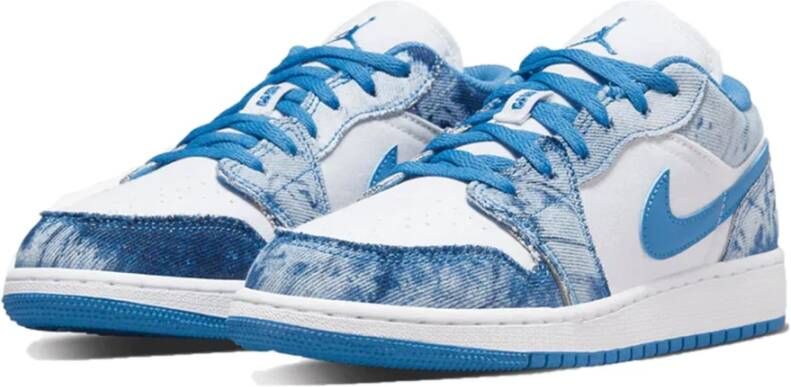 Jordan Lage Gewassen Denim Sneakers Blauw Dames