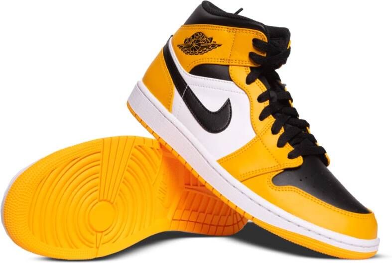 Jordan Mid Taxi Leren Sneakers Geel Heren