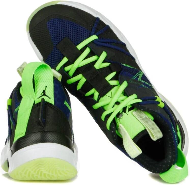 Jordan Hoge Basketbalschoenen Zwart Blauw Limoen Multicolor Heren