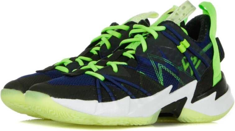 Jordan Hoge Basketbalschoenen Zwart Blauw Limoen Multicolor Heren