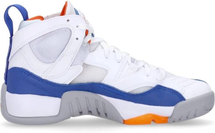 Jordan Hoge Top Basketbalsneaker Wit Blauw Oranje White Heren