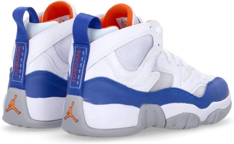 Jordan Hoge Top Basketbalsneaker Wit Blauw Oranje White Heren