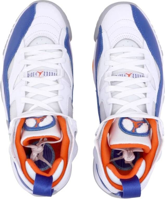 Jordan Hoge Top Basketbalsneaker Wit Blauw Oranje White Heren