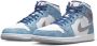 Jordan Air 1 Mid SE Franse Sneakers Blauw Dames - Thumbnail 40