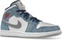 Jordan Air 1 Mid SE Franse Sneakers Blauw Dames - Thumbnail 45