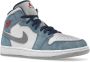 Jordan Air 1 Mid SE Franse Sneakers Blauw Dames - Thumbnail 46