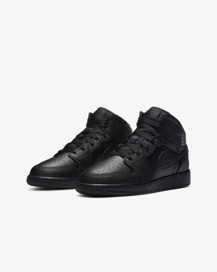 Nike Triple Black Air Jordan 1 Mid Sneakers Zwart Heren