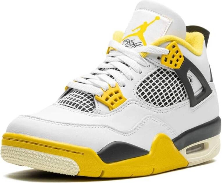 Jordan Nike Air 4 Retro Sneakers Wit Geel Zwart Exclusief - Foto 5