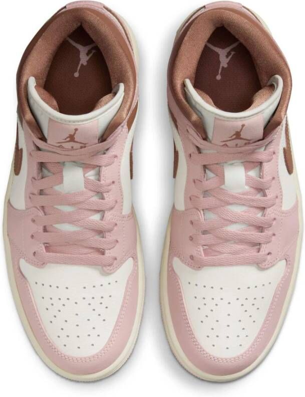 Jordan Roze Oxford Bruin Mid Sneakers Pink Dames