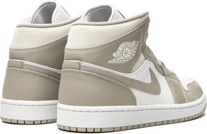 Jordan Linnen Mid Sneakers Beige Heren