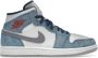 Jordan Air 1 Mid SE Franse Sneakers Blauw Dames - Thumbnail 4
