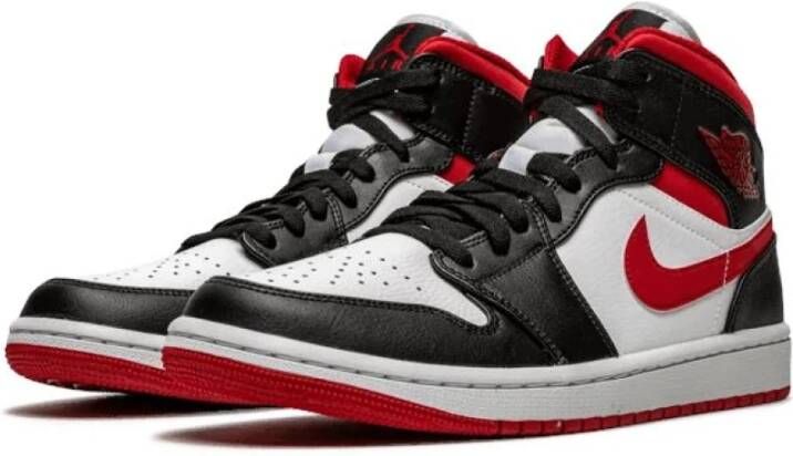 jordan 1 black white red mid
