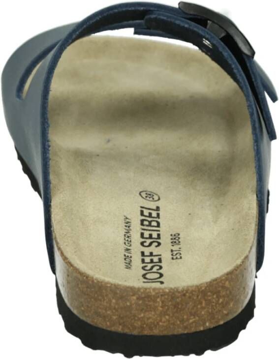 Josef Seibel Blauwe Leren Slipper met 2 Banden