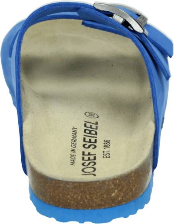 Josef Seibel Blauwe Nubuck Slipper met 2 Banden