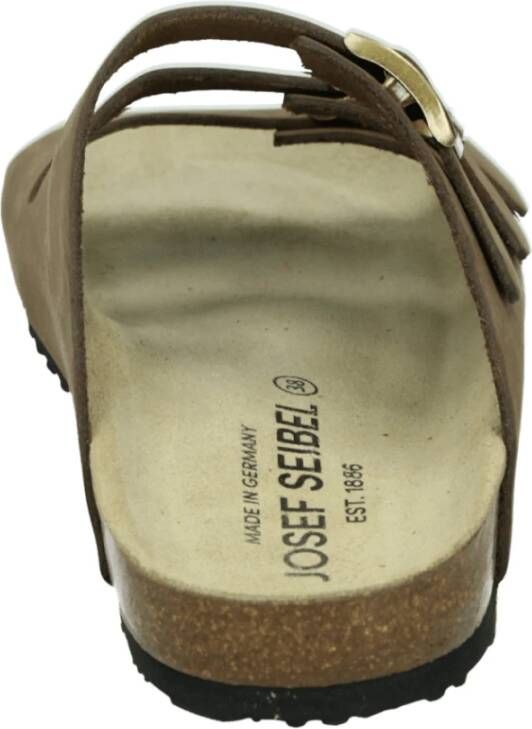 Josef Seibel Bruine Nubuck Slipper met 3 Banden