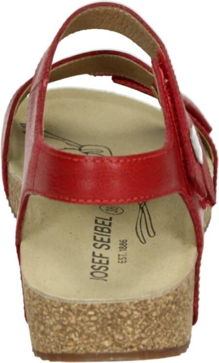 Josef Seibel Rode Leren Sportieve Sandalen
