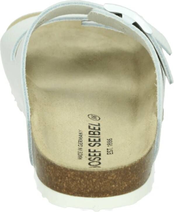 Josef Seibel Witte leren slipper met 2 banden