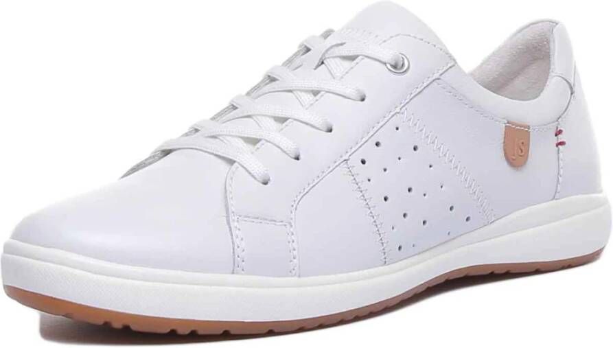 Josef Seibel Witte leren sneaker met geperforeerde panelen
