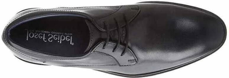 Josef Seibel Zwarte leren veterschoenen Jonathan 03 Black Heren