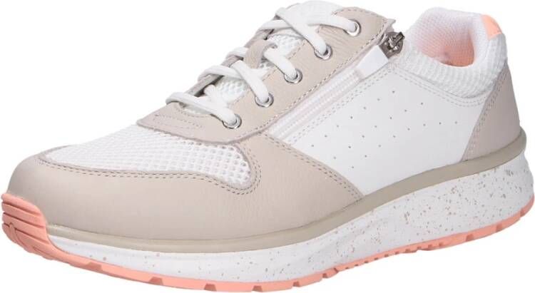 Joya Comfortabele Wit Beige Rits Sneaker