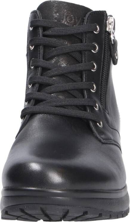 Joya Dames Leren Enkellaarzen Black Dames