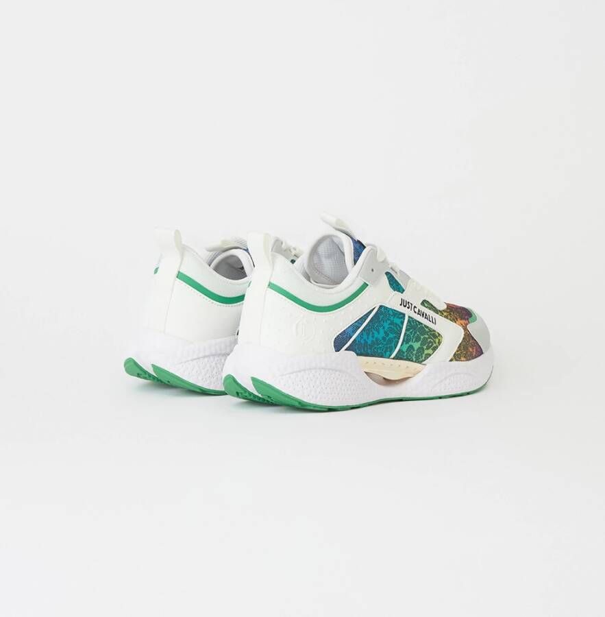 Just Cavalli Fantasie Sneakers Groen Geel Zwart Roze Oranje Multicolor Dames