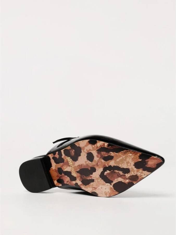 Just Cavalli Leren instapsandalen met gesp