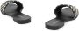 Just Cavalli Raffia Square Toe Platte Sandalen - Thumbnail 2