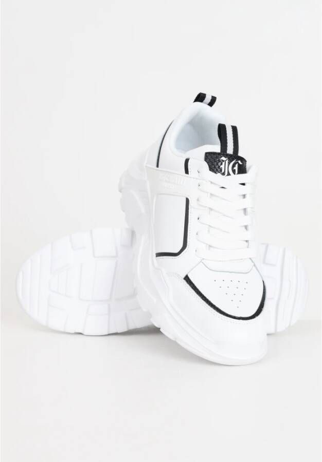 Just Cavalli Wit leren logo sneakers White Heren