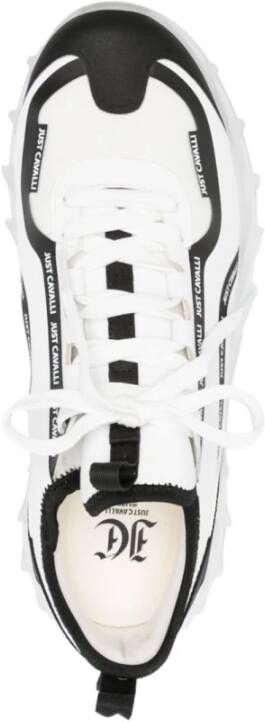 Just Cavalli Witte Sneakers met Rubber Pu+Mesh+Lycra+Pu White Heren