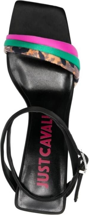 Just Cavalli Zwarte Hak Sandalen Multicolor Dames