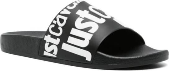 Just Cavalli Zwarte Pool Slide Sandalen